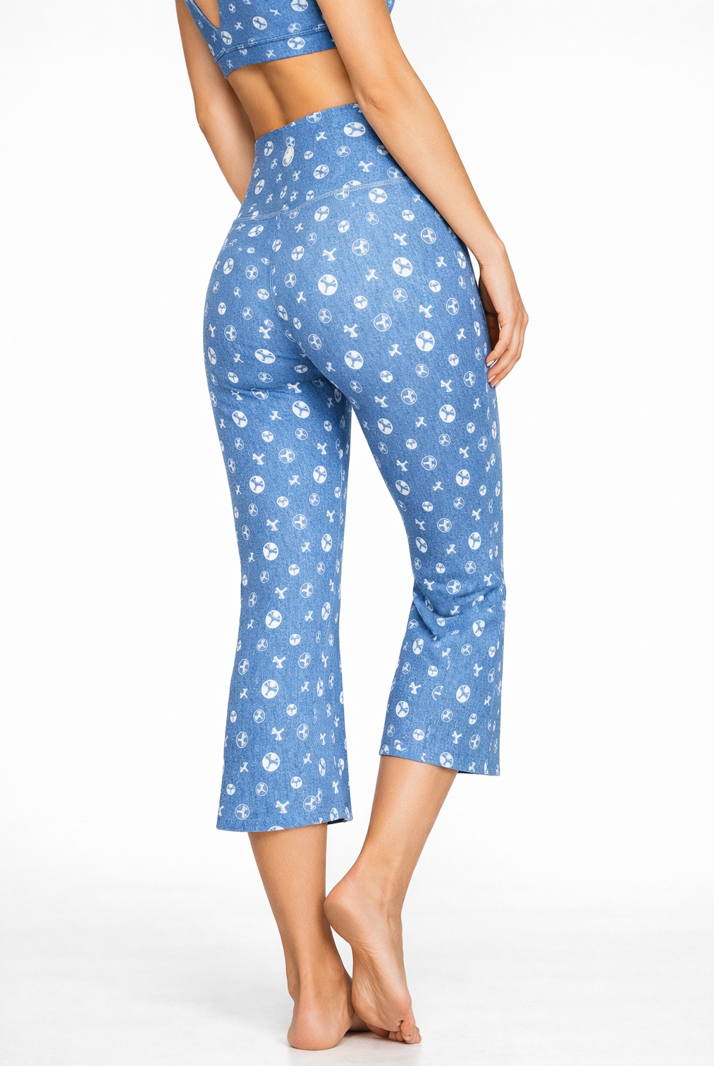 Women's Trophy Yoga Logo Denim 2-Piece Set Made in USA detail view 3