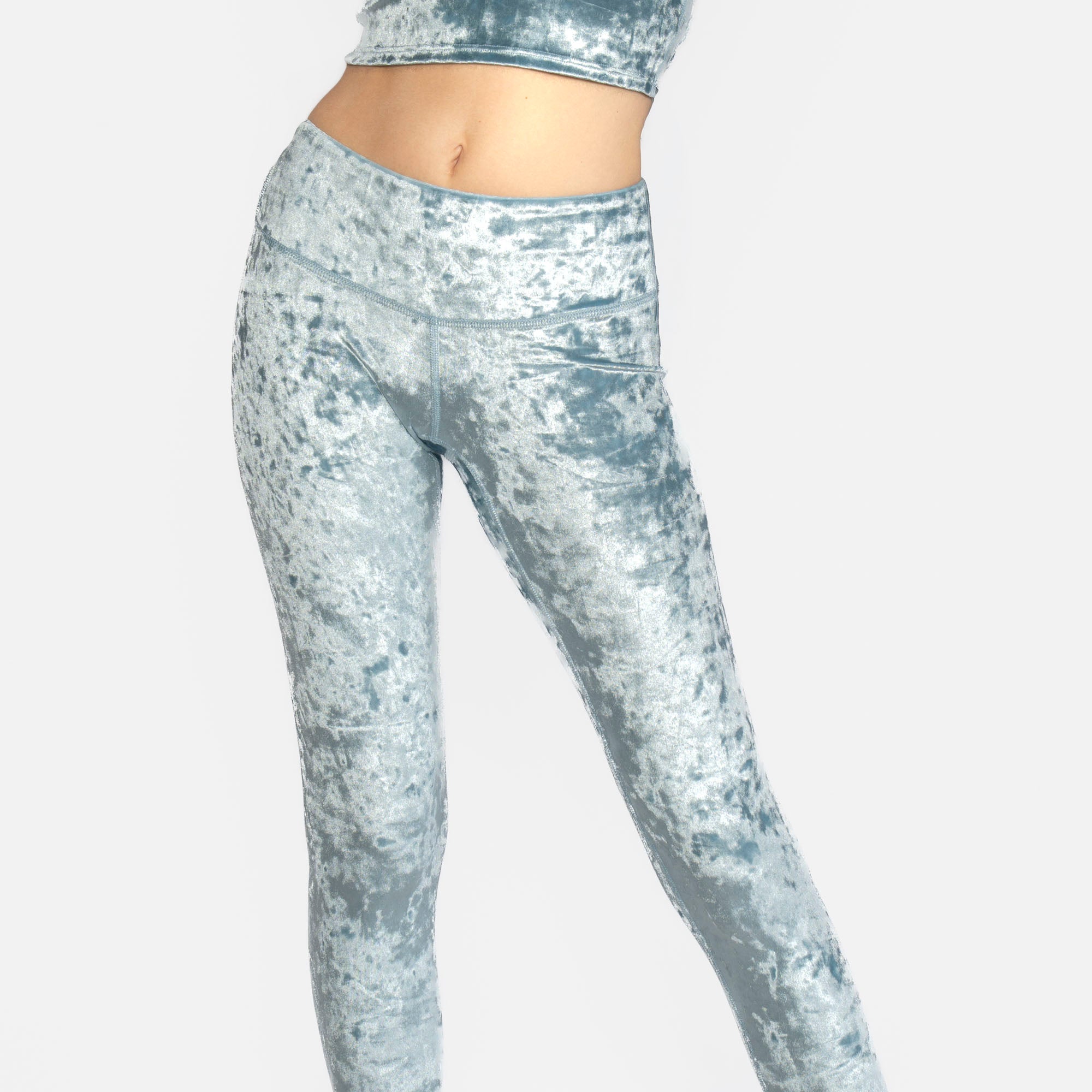 Women's Velvet Cropped Leggings Made in USA