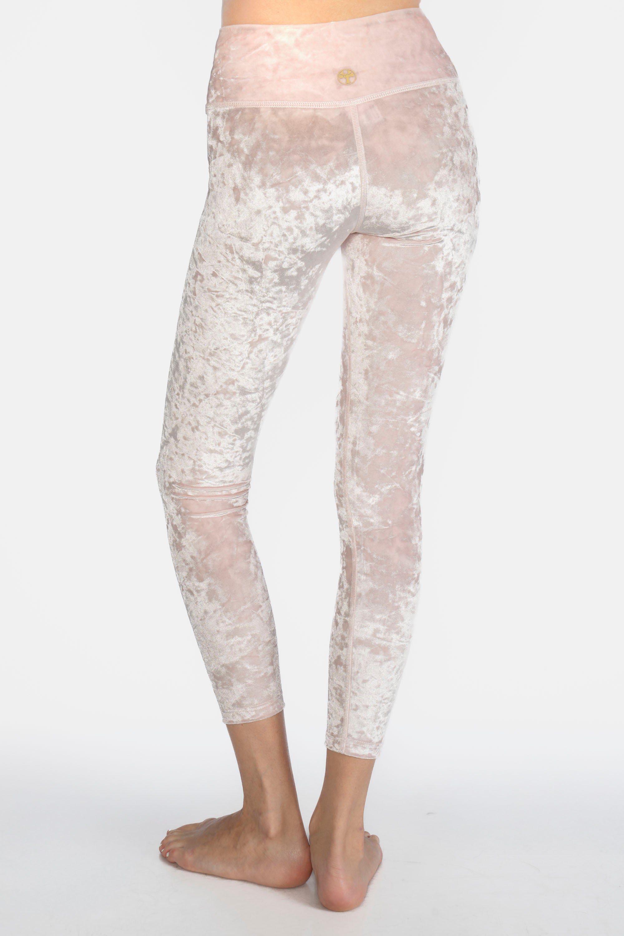 Women's Velvet Cropped Leggings Made in USA detail view 7