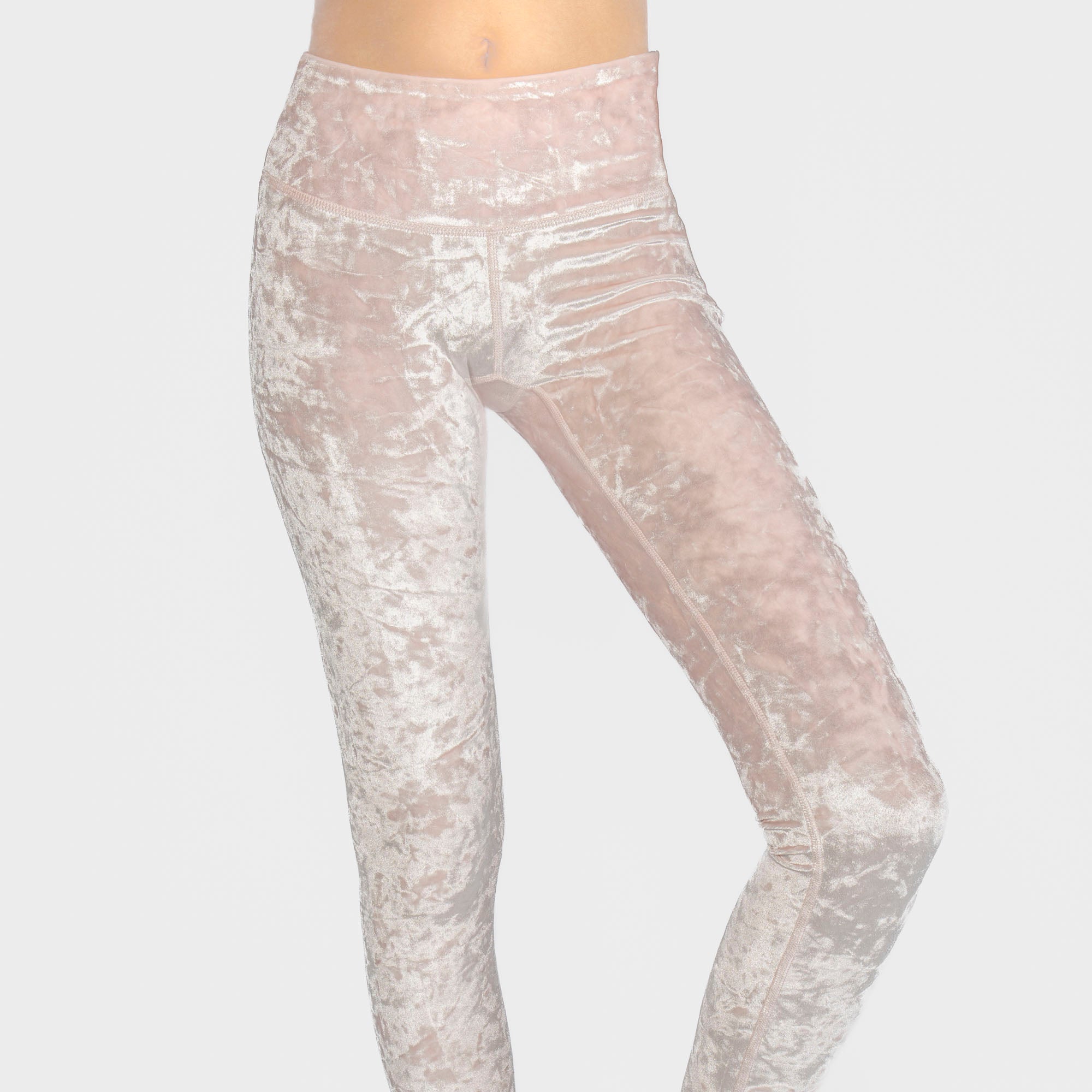 Women's Velvet Cropped Leggings Made in USA detail view 6