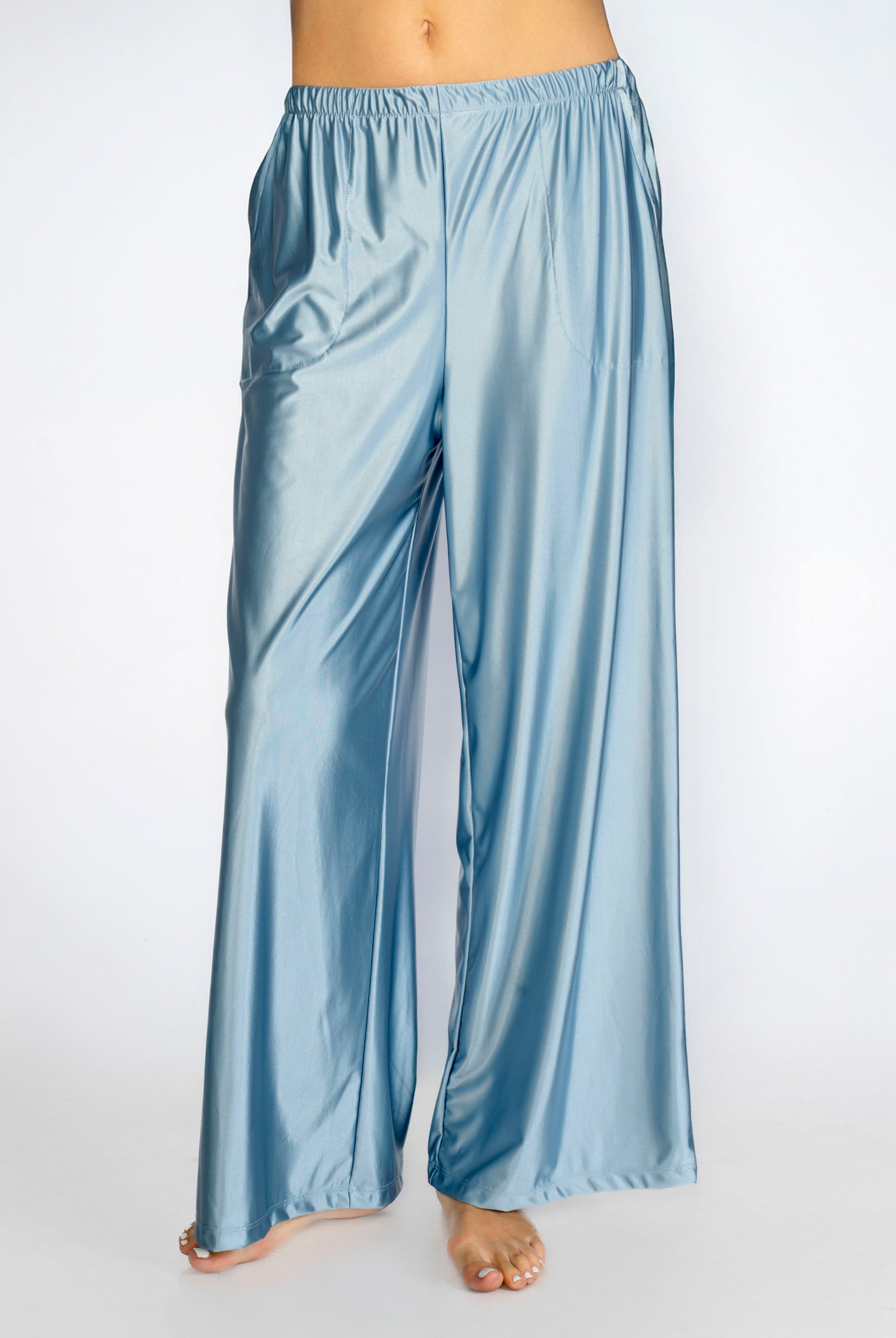 Women's Matte Satin Lounge Pants Made in USA detail view 6