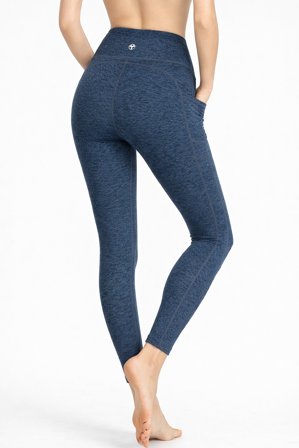 Women's Heather Pocket Leggings Made in USA detail view 3