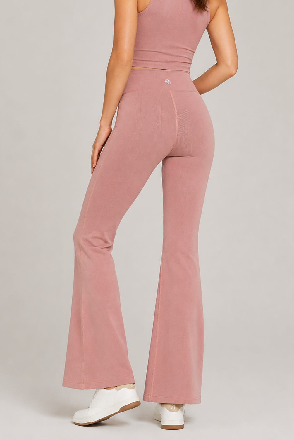 Women's Cross Front Flare Yoga 2-Piece Set Made in USA detail view 7