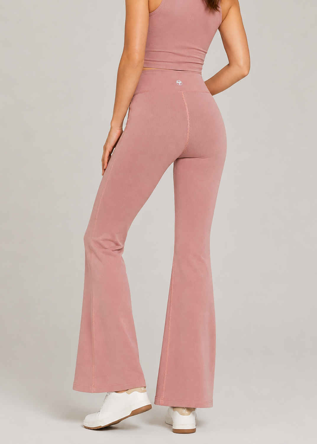 Women's Cross Front Flare Yoga 2-Piece Set Made in USA detail view 7