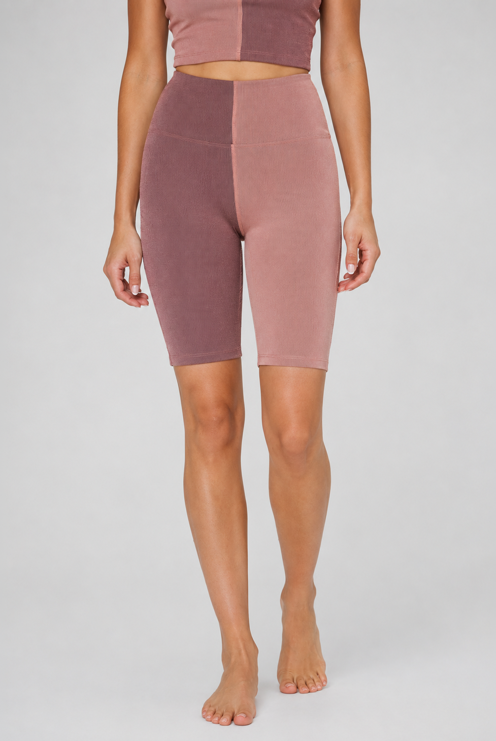 Women's Two Tone Shorts Yoga 2-Piece Set Made in USA detail view 8