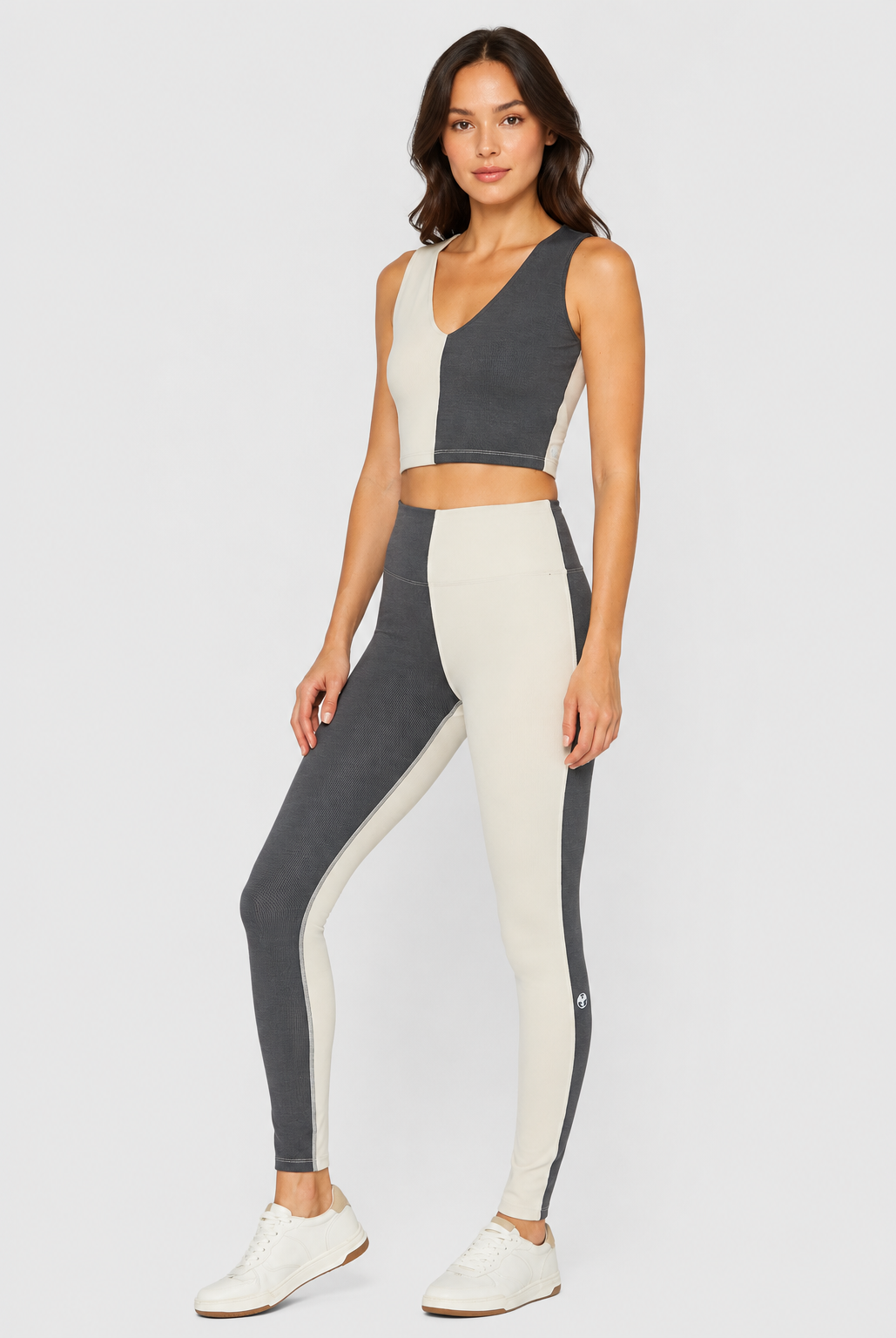 Women's Two Tone Yoga 2-Piece Set Made in USA front view