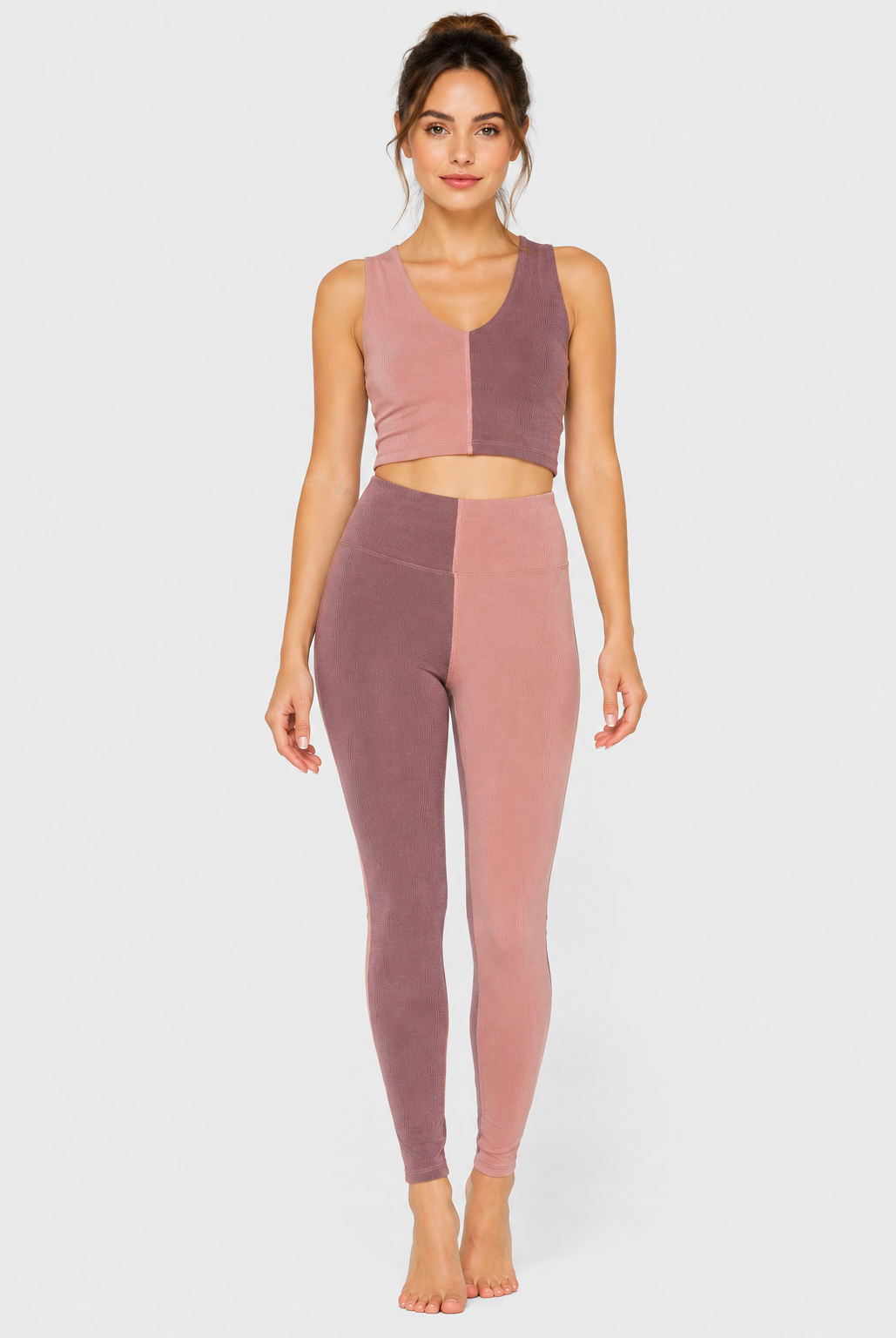 Women's Two Tone Yoga 2-Piece Set Made in USA detail view 5