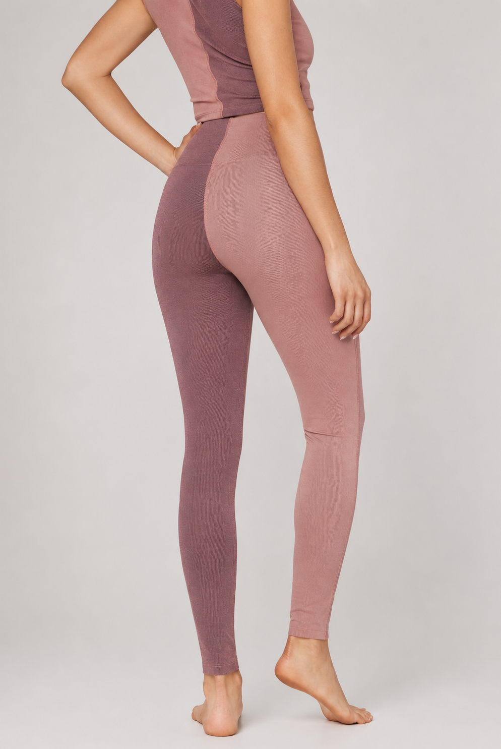Women's Two Tone Yoga 2-Piece Set Made in USA detail view 9