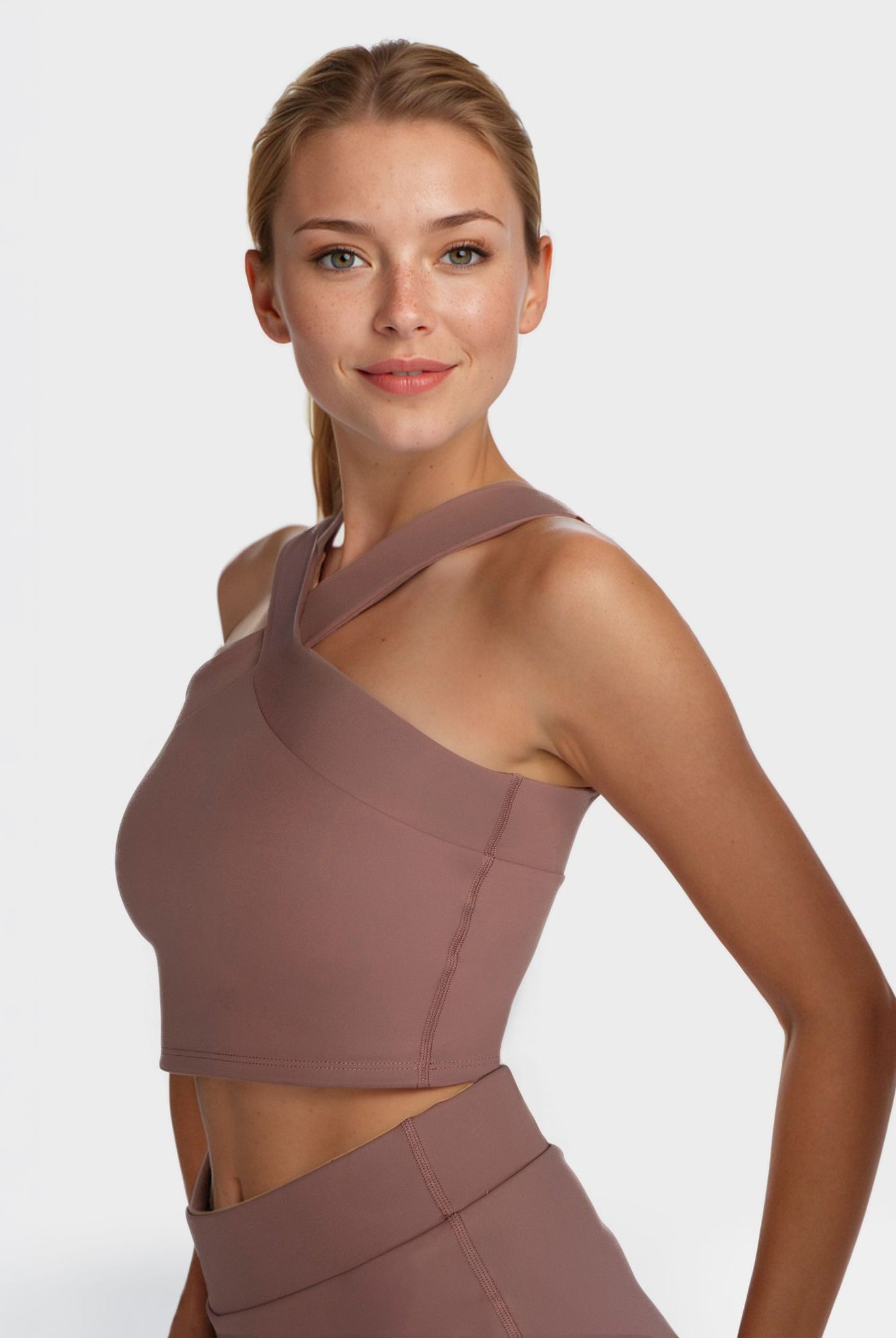 Women's Criss Cross Tennis Crop Top Made in USA detail view 15