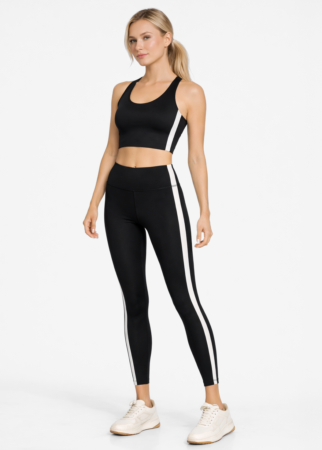 Women's Side Split Yoga Leggings Made in USA front view