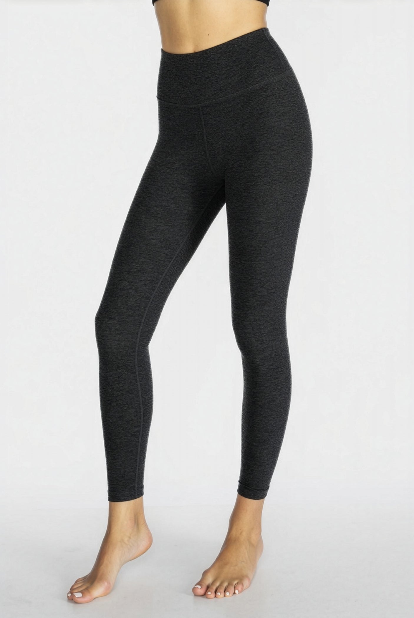 Women's High Waisted Yoga Leggings Made in USA front view