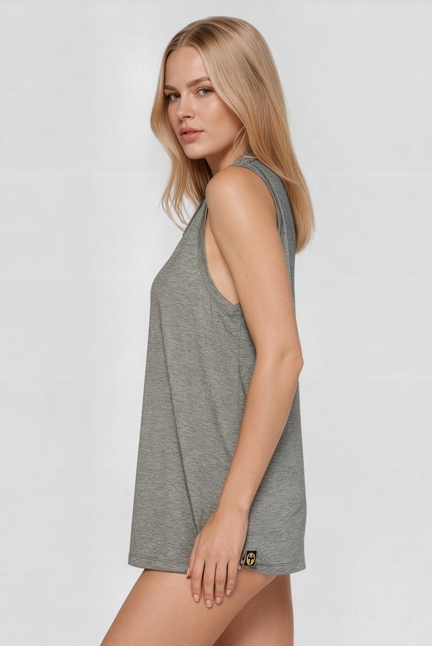 Women's Relaxed Fit Tank Made in USA back view