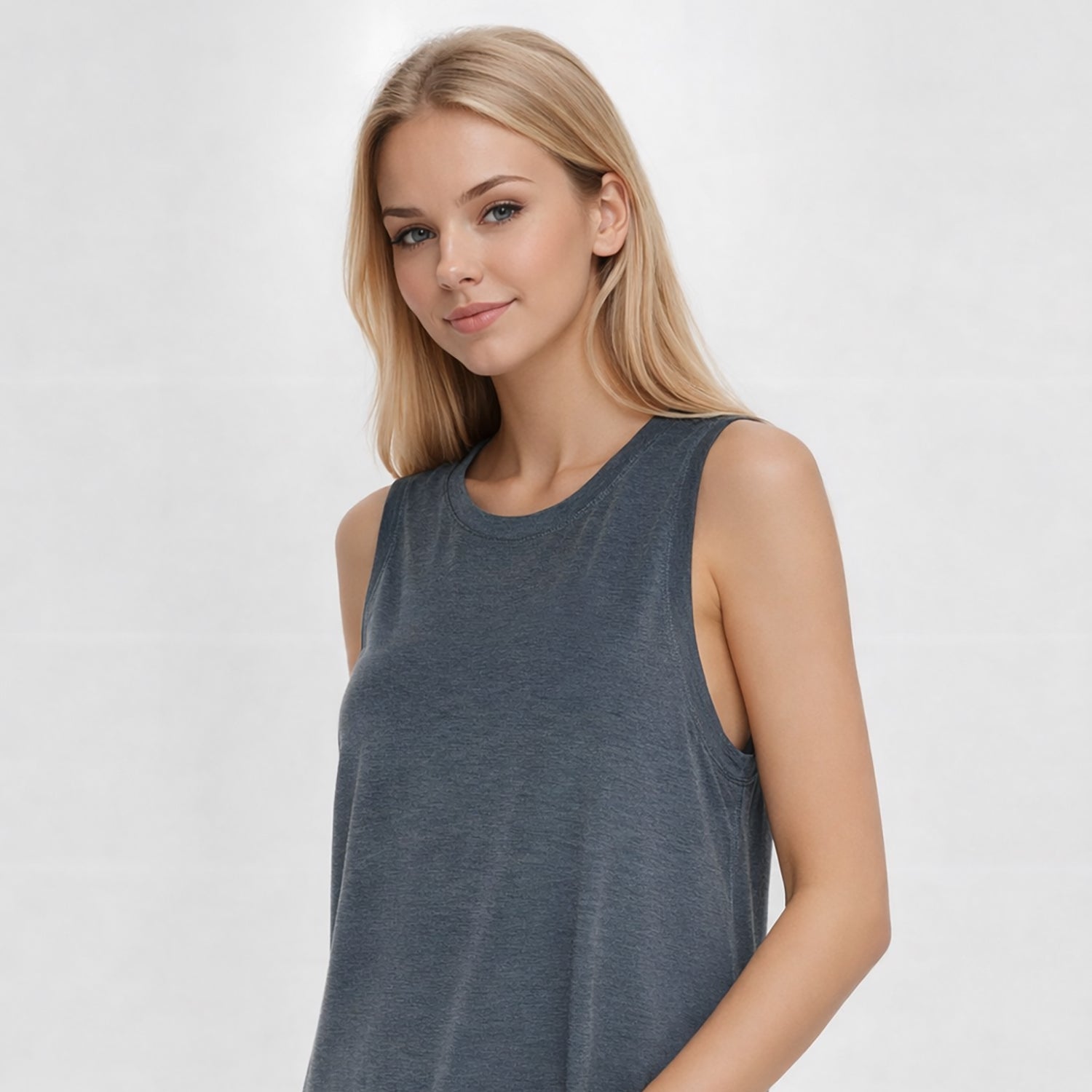Women's Relaxed Fit Tank Made in USA detail view 2