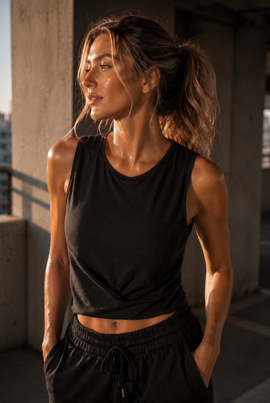 Women's Twister Crop Tank Made in USA
