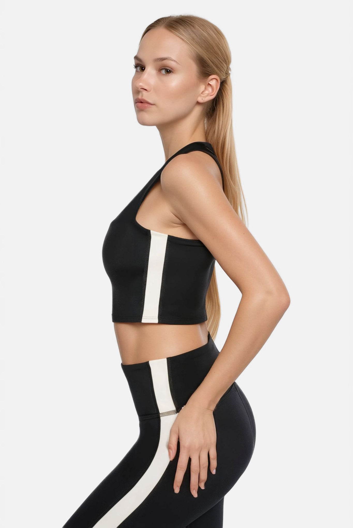 Women's Side Split Crop Top Made in USA back view