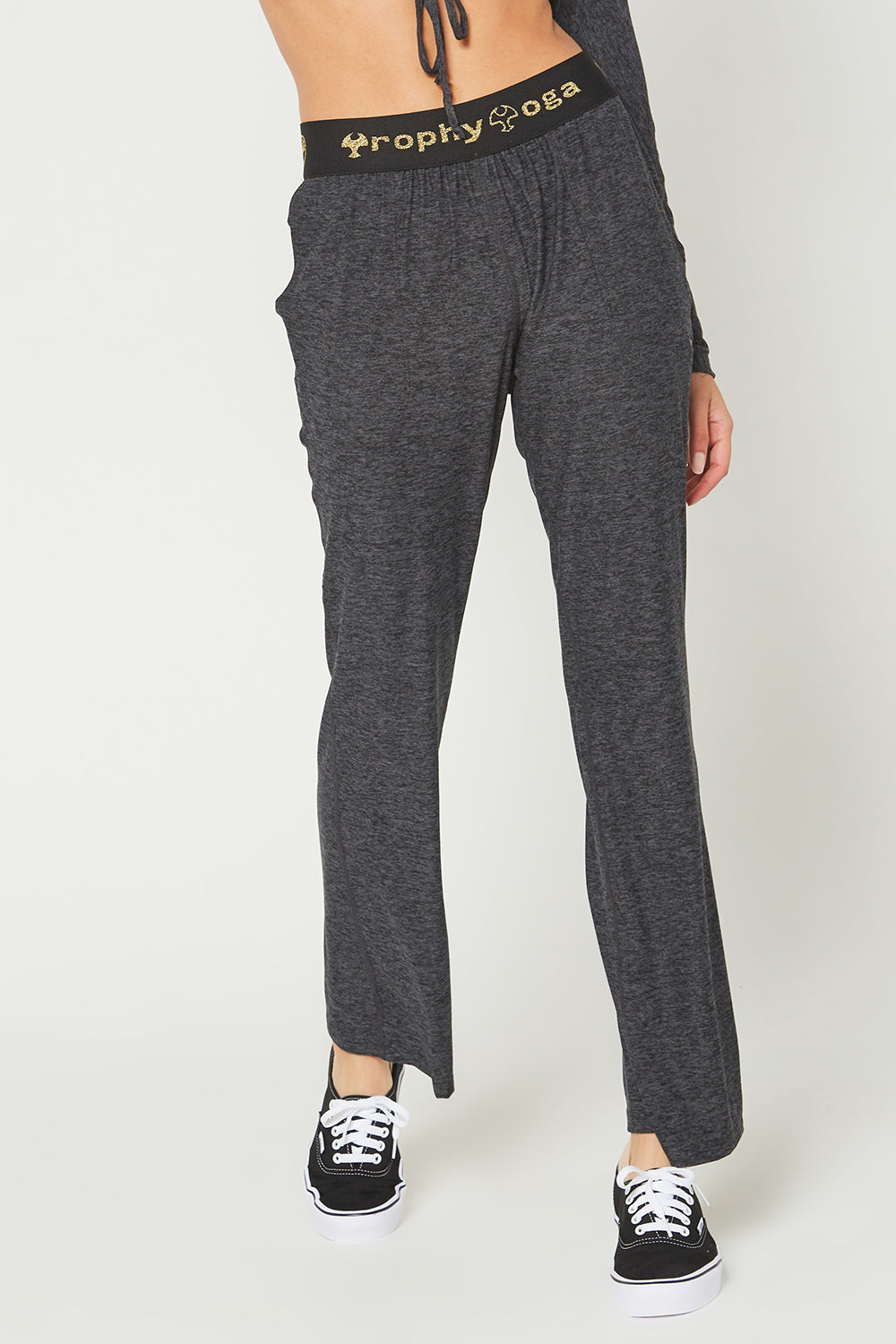Women's Light Heather Logo Relaxed Pants Made in USA detail view 8