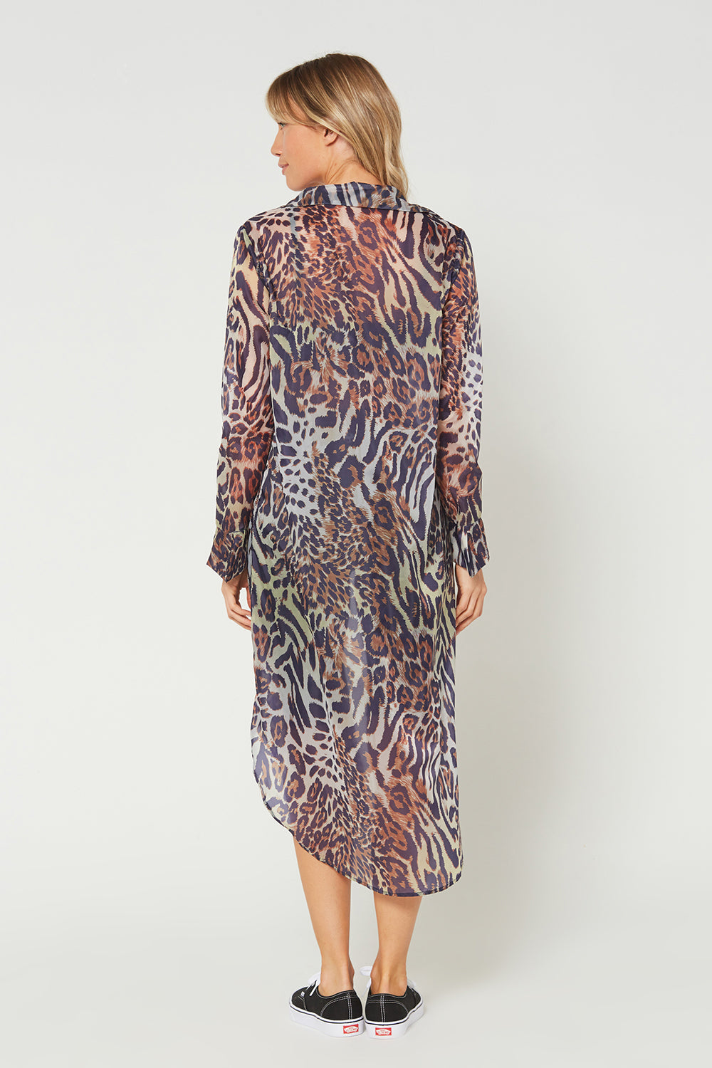 Women's Wild Side Maxi Cover Up Shirt Made in USA detail view 1
