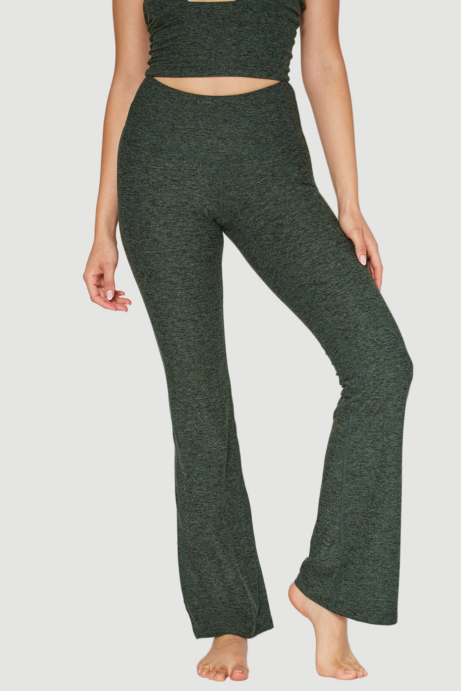 Women's Soft Heather Jersey Flare Leggings detail view 8
