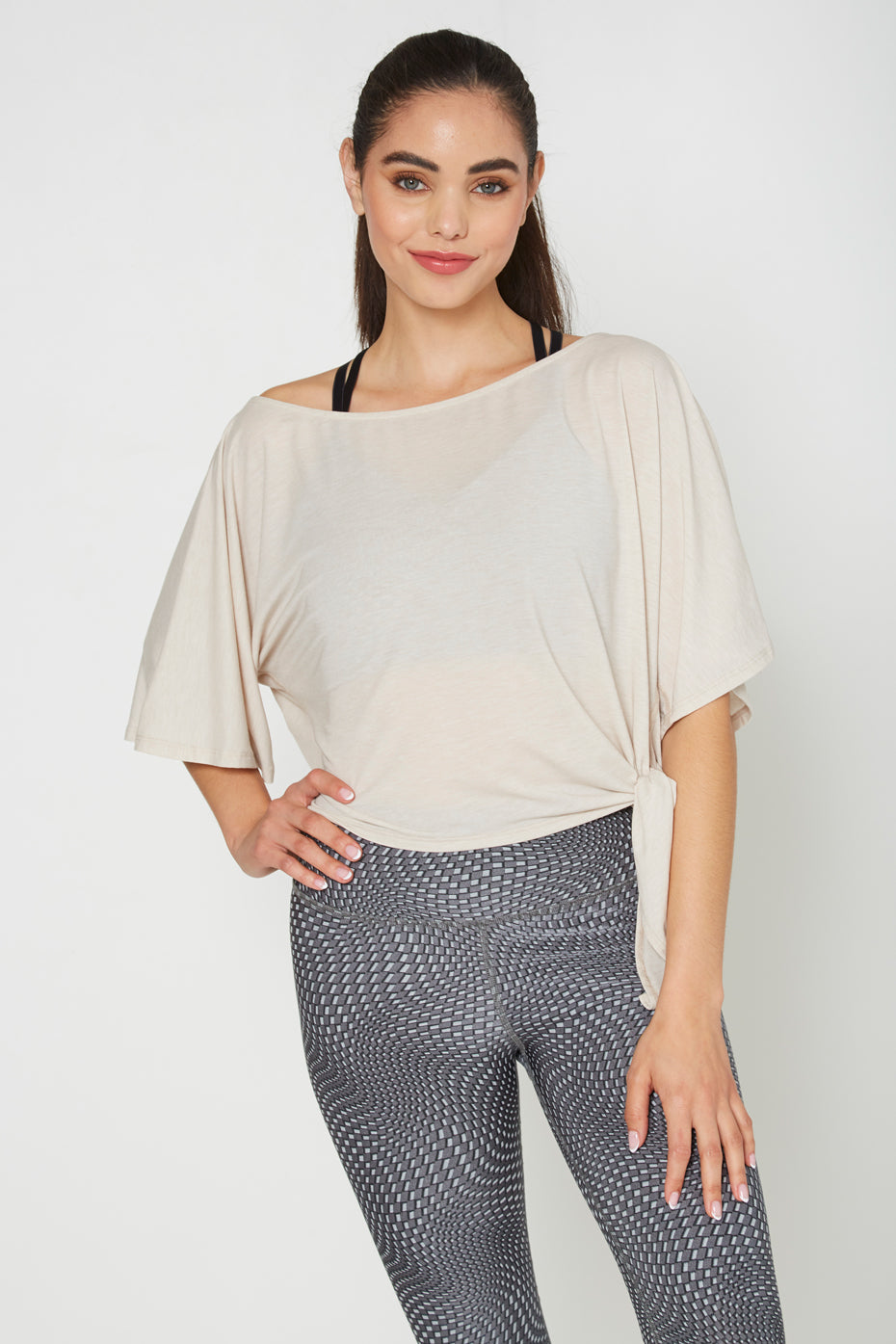 Women's Side Tie Tee Made in USA front view