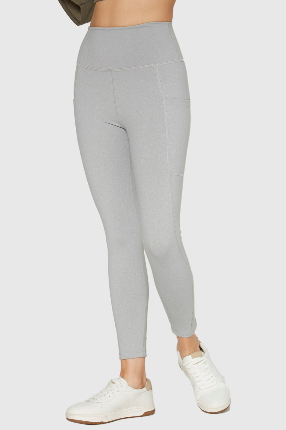 Women's Stretch Heather Pocket Legging Made in USA detail view 8