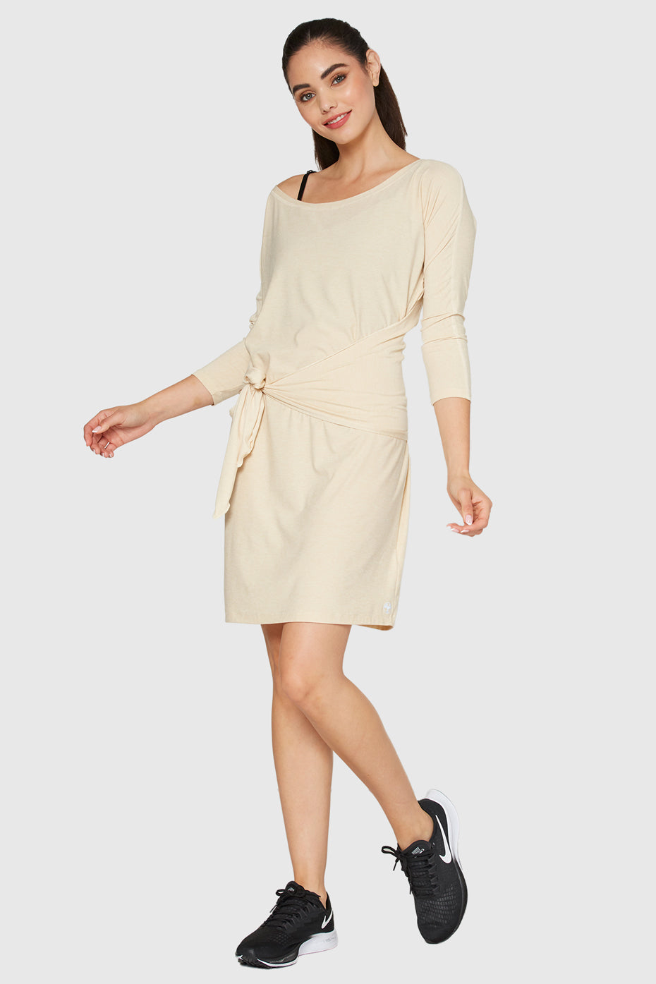 Women's Light Heather Wrap Dress Made in USA detail view 10