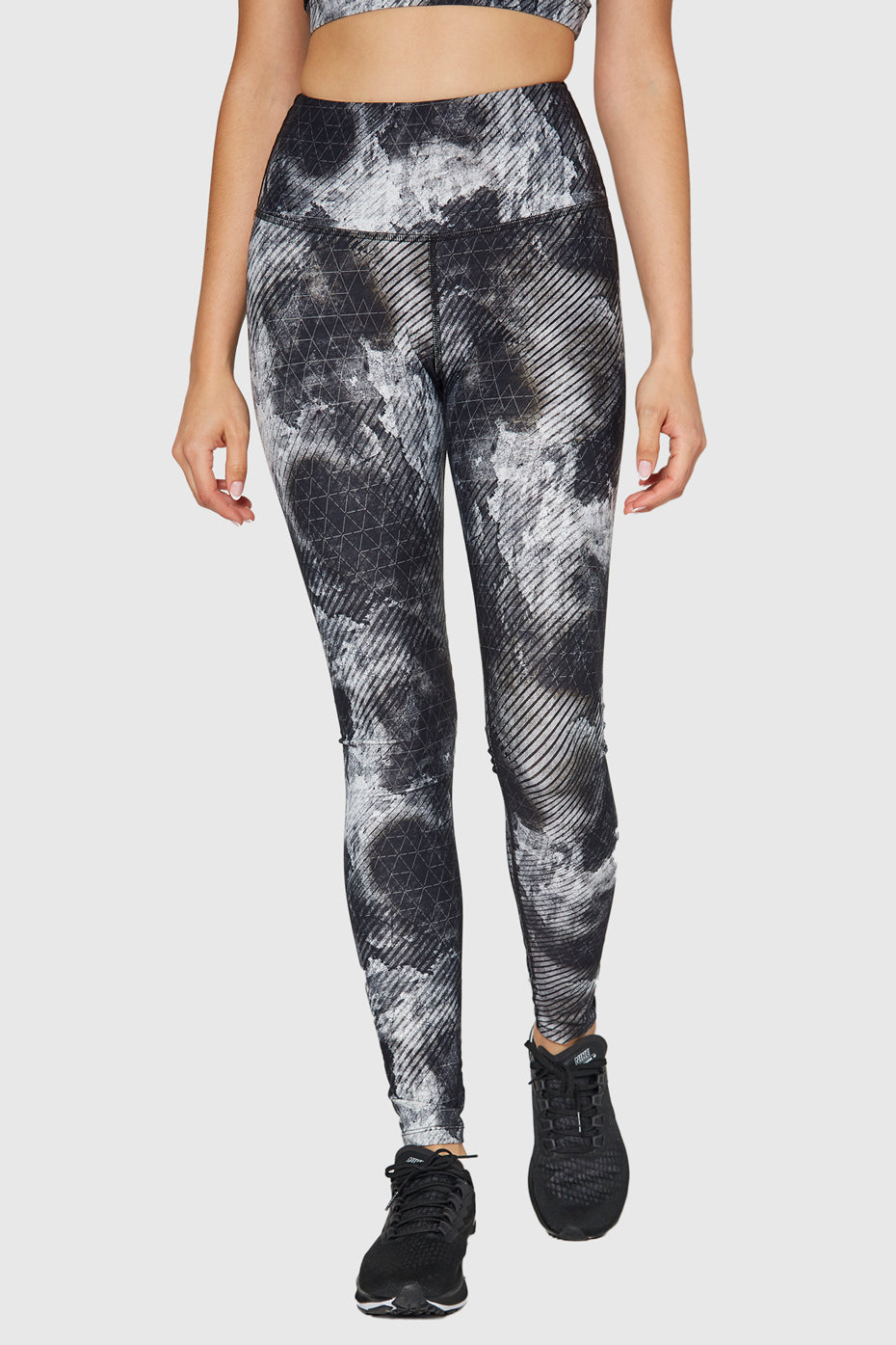 Women's Geo Ink Leggings Made in USA front view