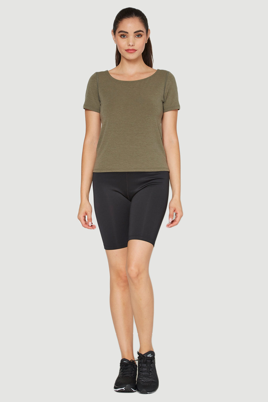 Women's Essential Stretch Tee Made in USA detail view 7