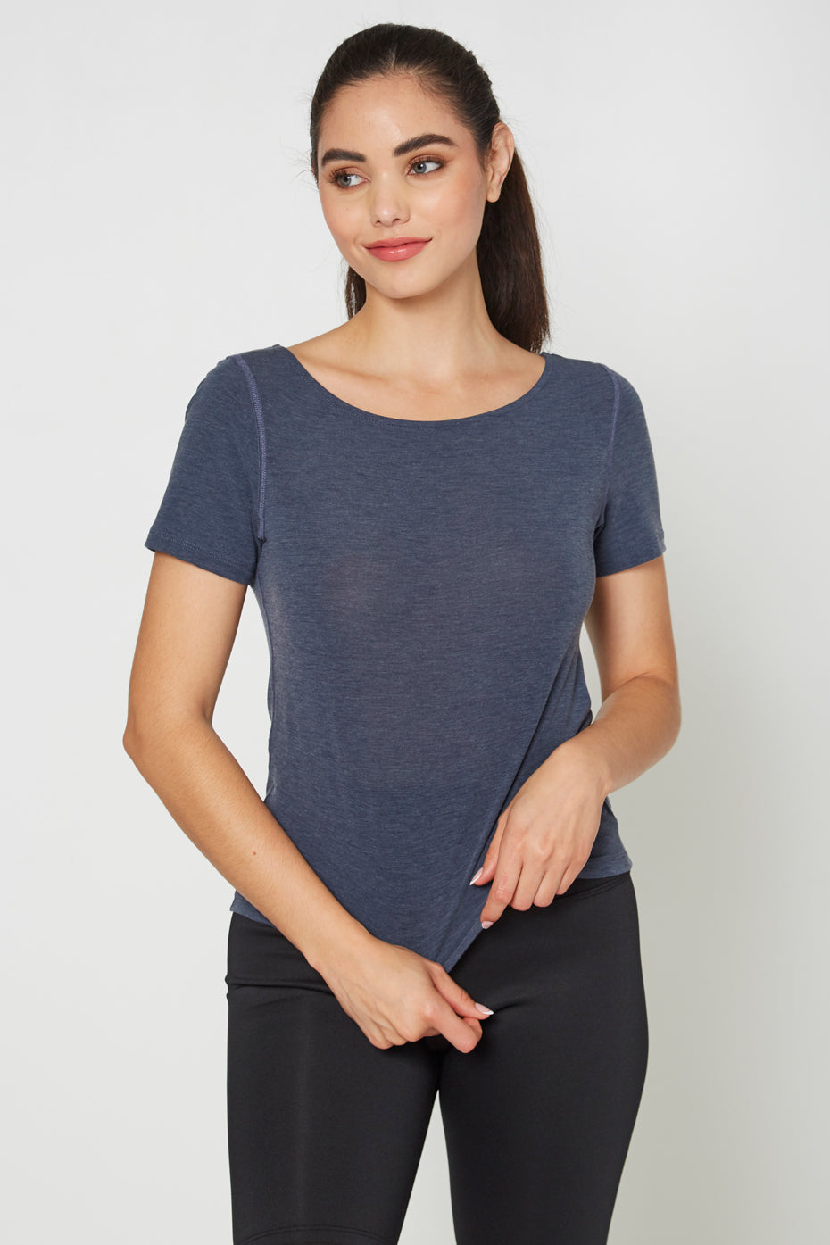 Women's Essential Stretch Tee Made in USA detail view 8