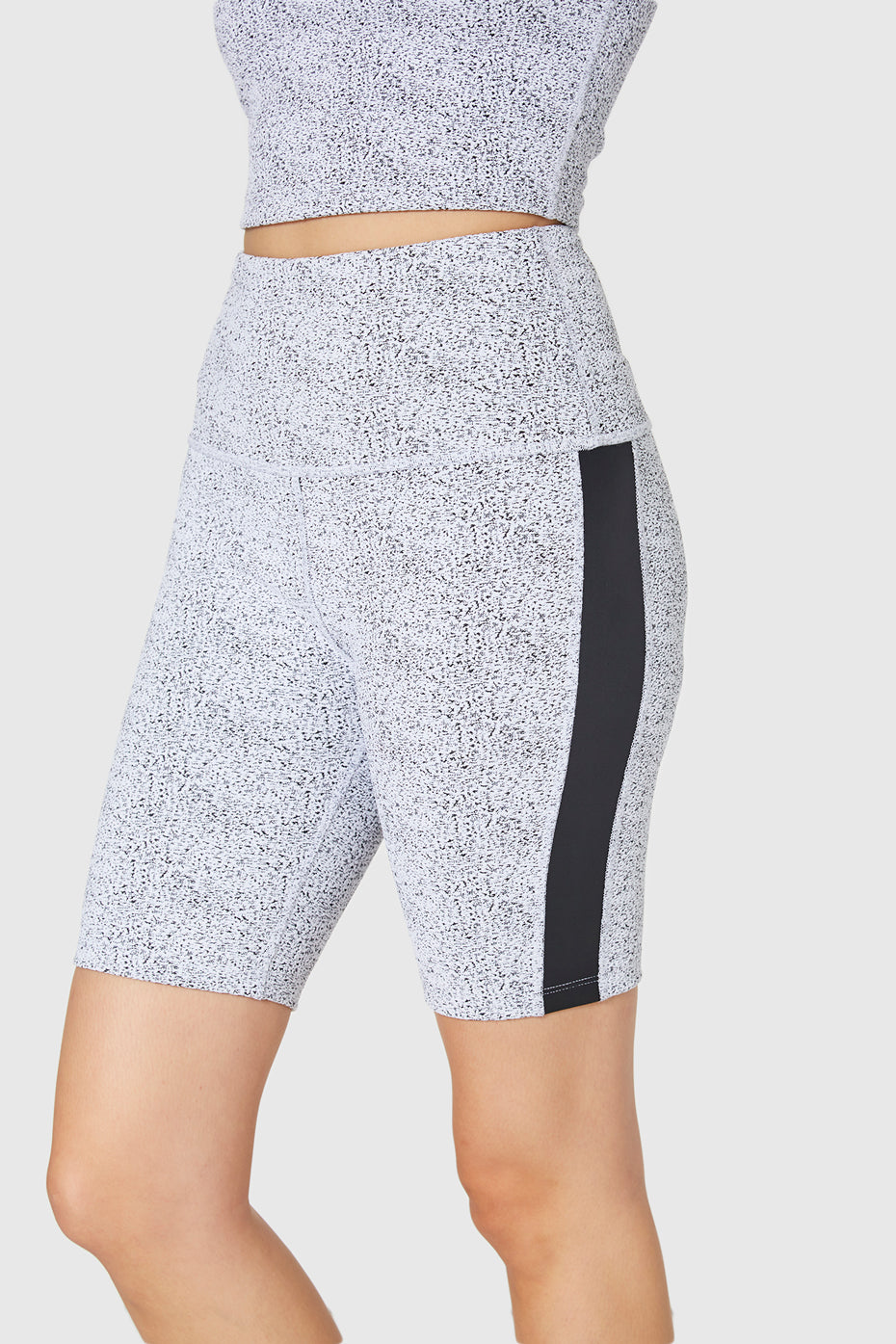 Women's Side Stripe Biker Short Made in USA detail view 1