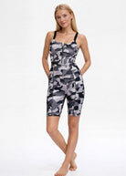 Women's Grey Camo Romper Made in USA detail view 1
