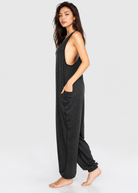 Women's Soft Drape Pocket Romper Made in USA detail view 6