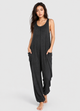 Women's Soft Drape Pocket Romper Made in USA detail view 4