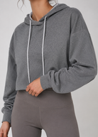 Women's Essential Crop Hoodie Made in USA detail view 1