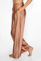 Women's Matte Satin Lounge Pants Made in USA detail view 4