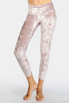 Women's Velvet Cropped Leggings Made in USA detail view 2