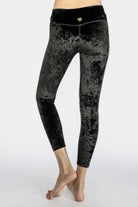 Women's Velvet Cropped Leggings Made in USA detail view 11
