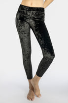 Women's Velvet Cropped Leggings Made in USA detail view 10