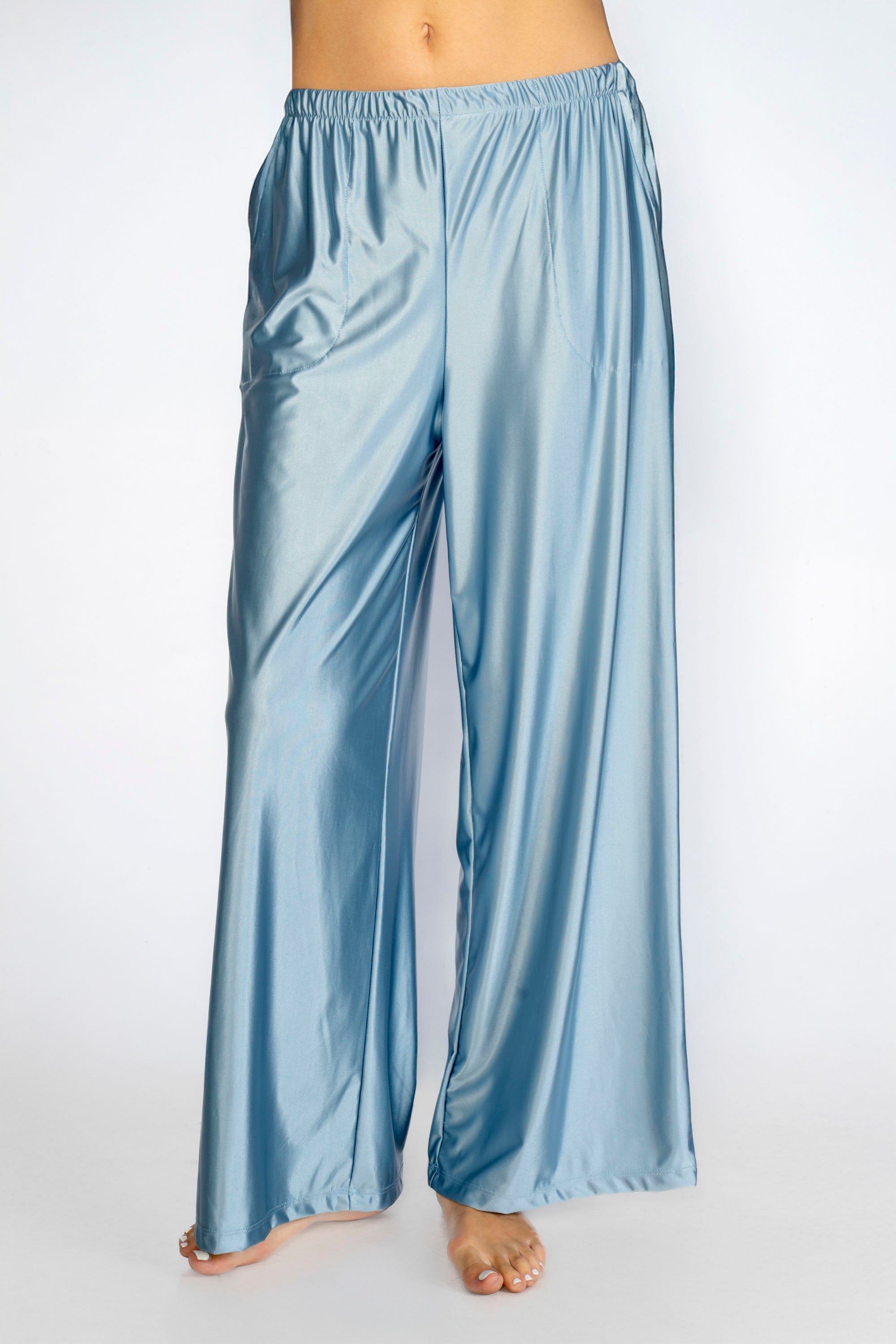 Women's Matte Satin Lounge Pants Made in USA detail view 6