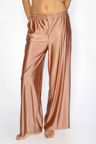 Women's Matte Satin Lounge Pants Made in USA detail view 2