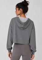 Women's Essential Crop Hoodie Made in USA side view