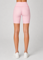 Women's Houndstooth Biker Shorts Made in USA side view