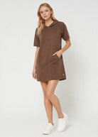 Women's Modal Hoodie Dress Made in USA detail view 1