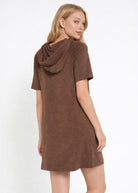 Women's Modal Hoodie Dress Made in USA side view