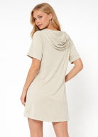 Women's Modal Hoodie Dress Made in USA detail view 4