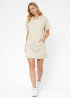 Women's Modal Hoodie Dress Made in USA detail view 5
