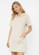 Women's Modal Hoodie Dress Made in USA detail view 3