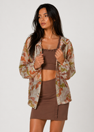 Women's Natural Camo Windbreaker Made in USA front view