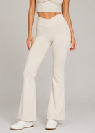 Women's Cross Front Flare Leggings Made in USA detail view 8