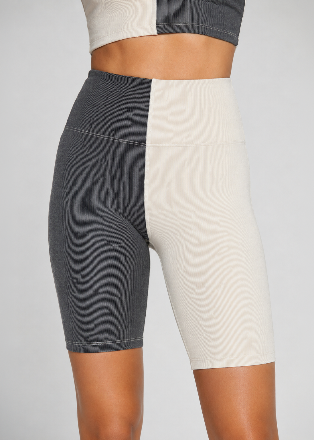 Women's Two Tone Biker Shorts detail view 1
