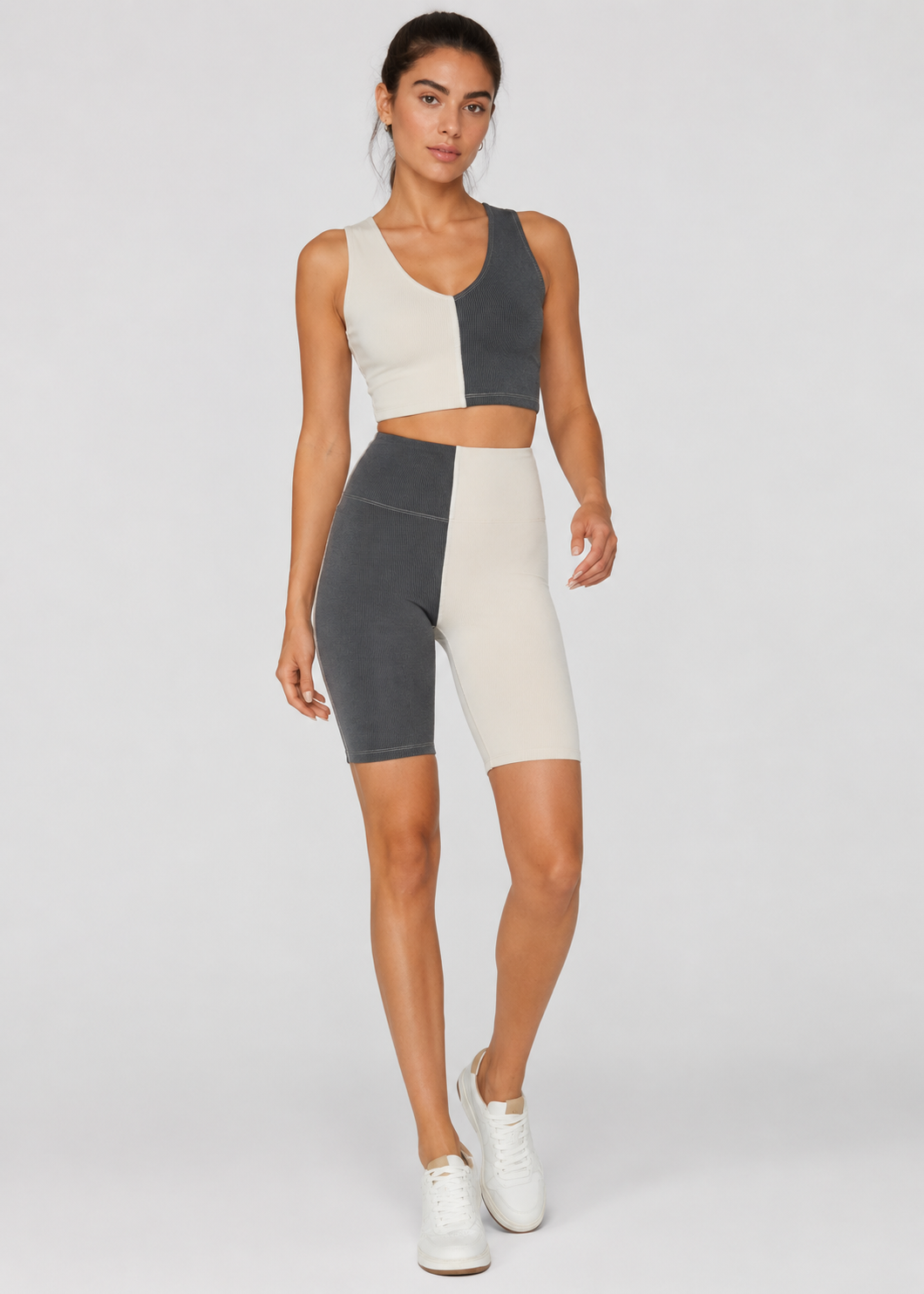 Women's Two Tone Yoga 2-Piece Set Made in USA